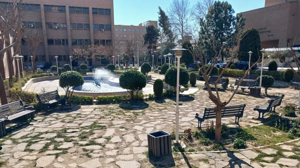 Green area on the campus of Sharif University of Technology